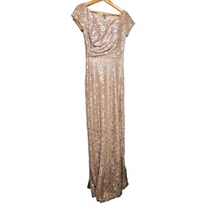 David Meister Lurex Dusted Lace Gown Size 2